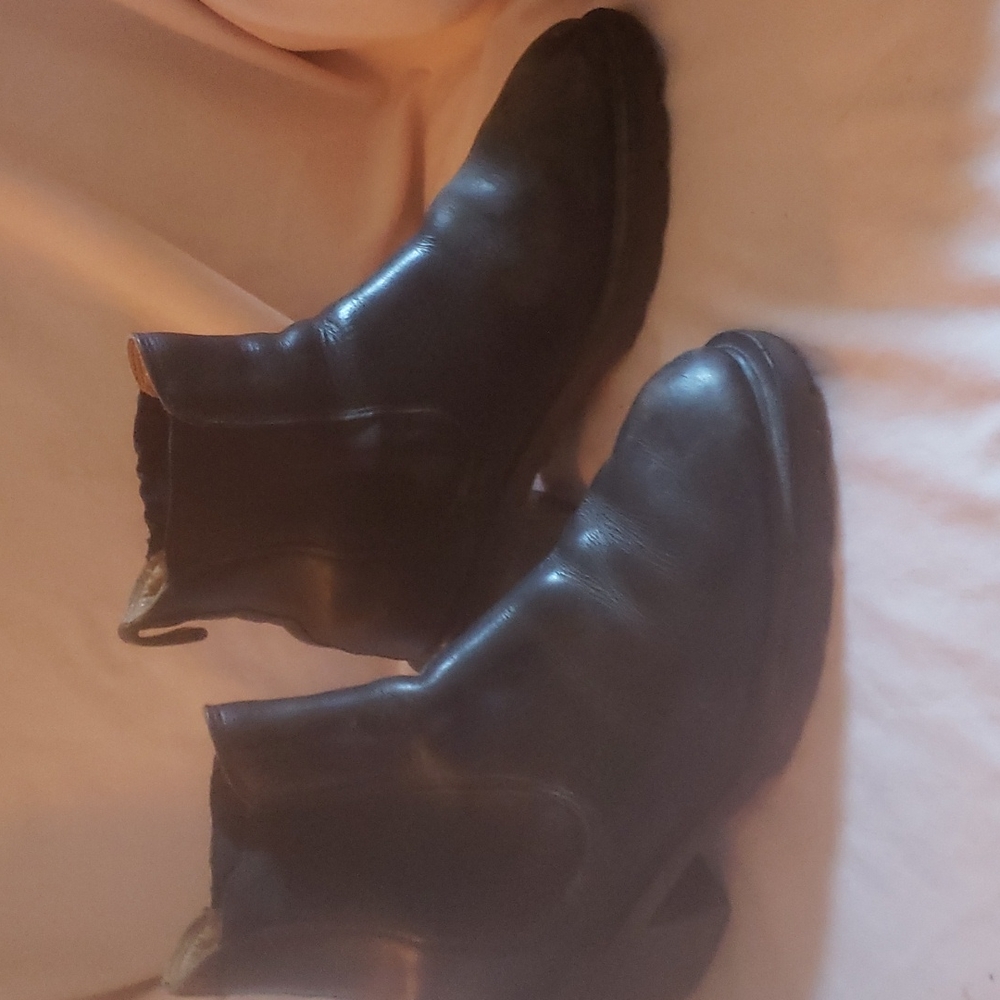 Dr. Martin's Boots with elastic sides.